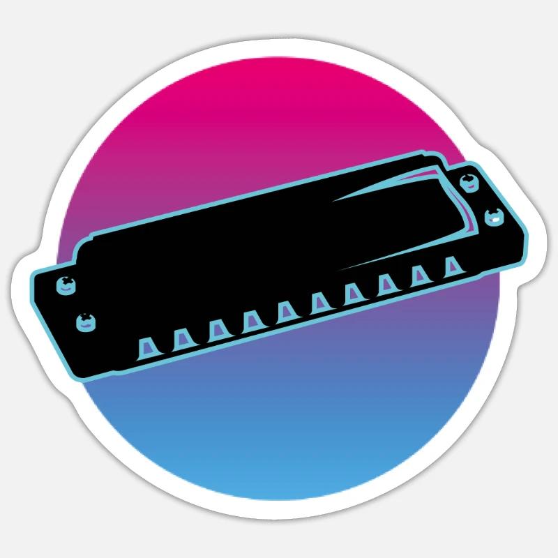 Harmonica - Sticker size S (10 x 10 cm) - white matte