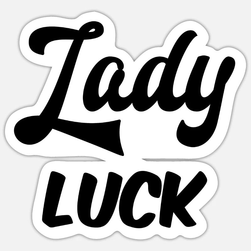 Dame Chance - Sticker taille S (10 x 10 cm) - blanc mat