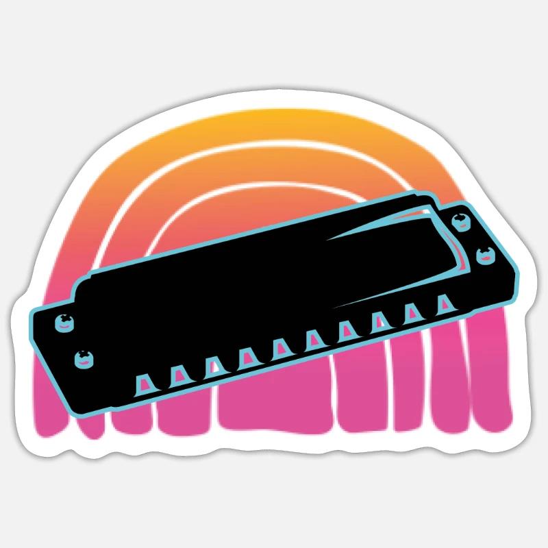 Harmonica - Sticker size S (10 x 10 cm) - white matte