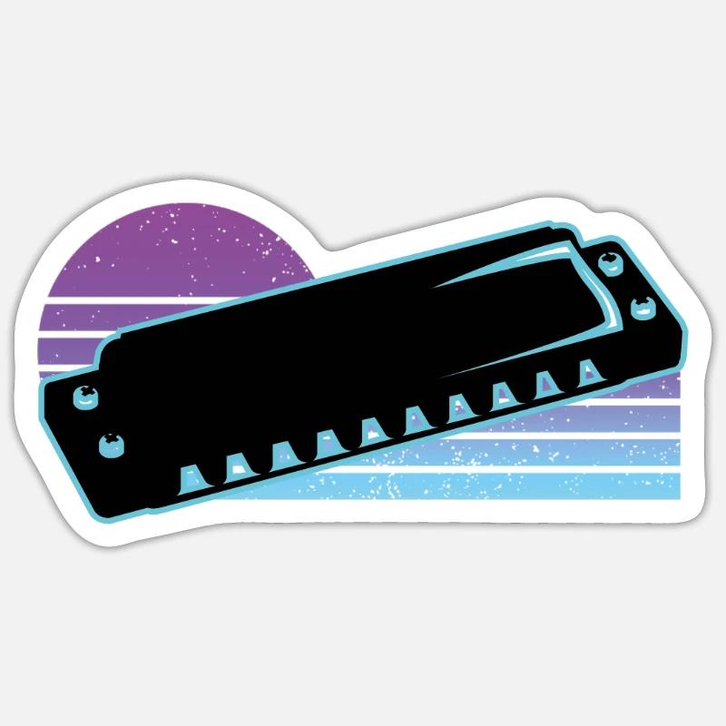 Harmonica - Sticker size S (10 x 10 cm) - white matte