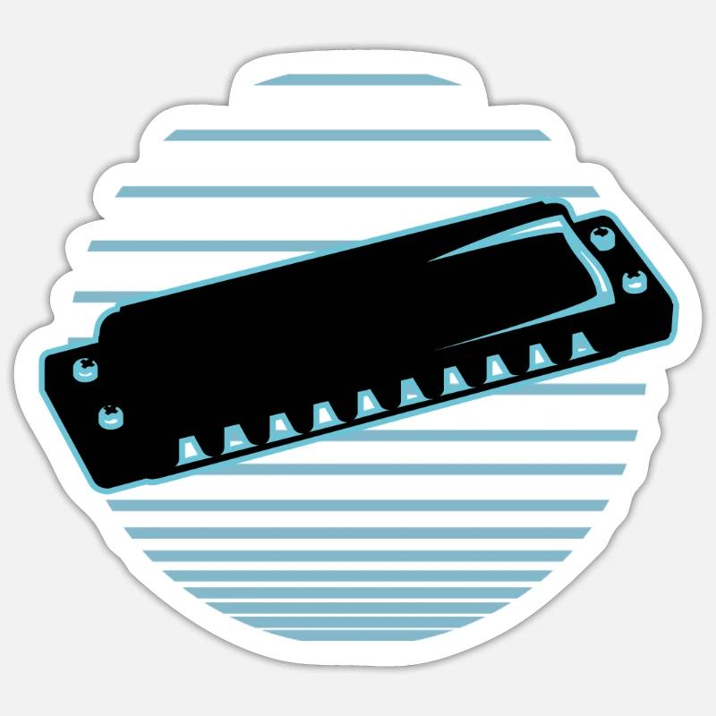 Harmonica - Sticker taille S (10 x 10 cm) - blanc mat