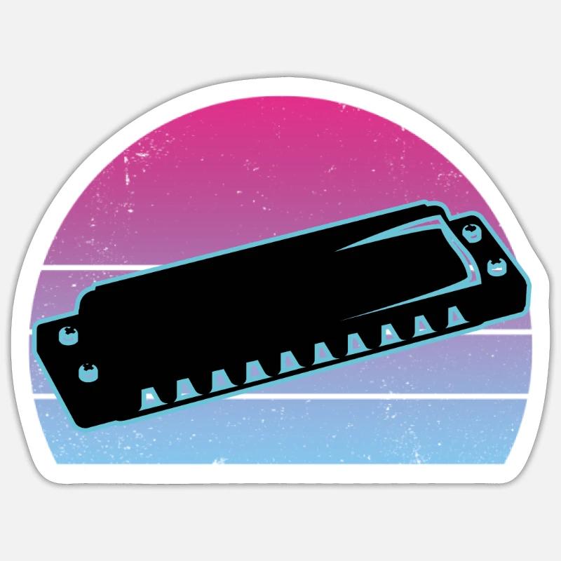 Harmonica - Sticker size S (10 x 10 cm) - white matte
