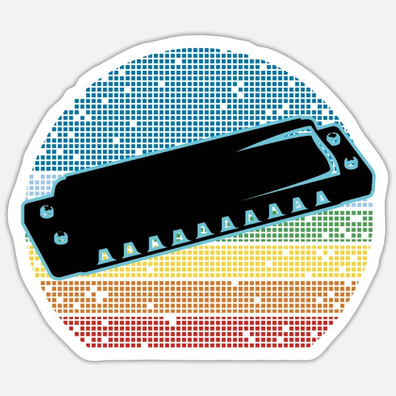 Harmonica - Sticker taille S (10 x 10 cm) - blanc mat