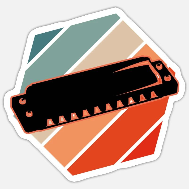 Harmonica - Sticker size S (10 x 10 cm) - white matte