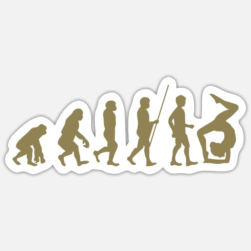 Turnerin Turner Evolution der Turnerin - Sticker Größe S (10 x 10 cm) - Mattweiß