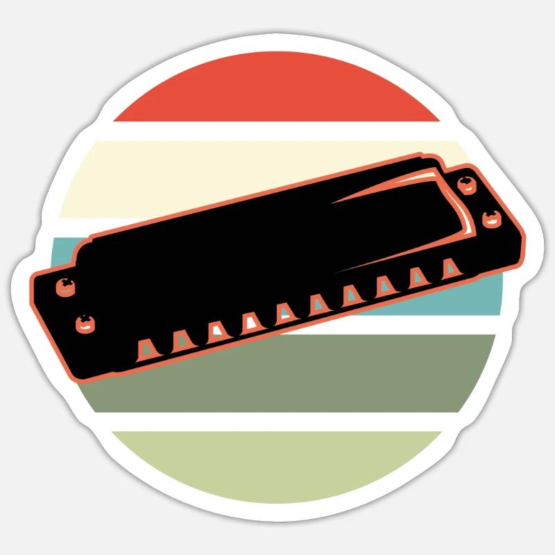Harmonica - Sticker size S (10 x 10 cm) - white matte