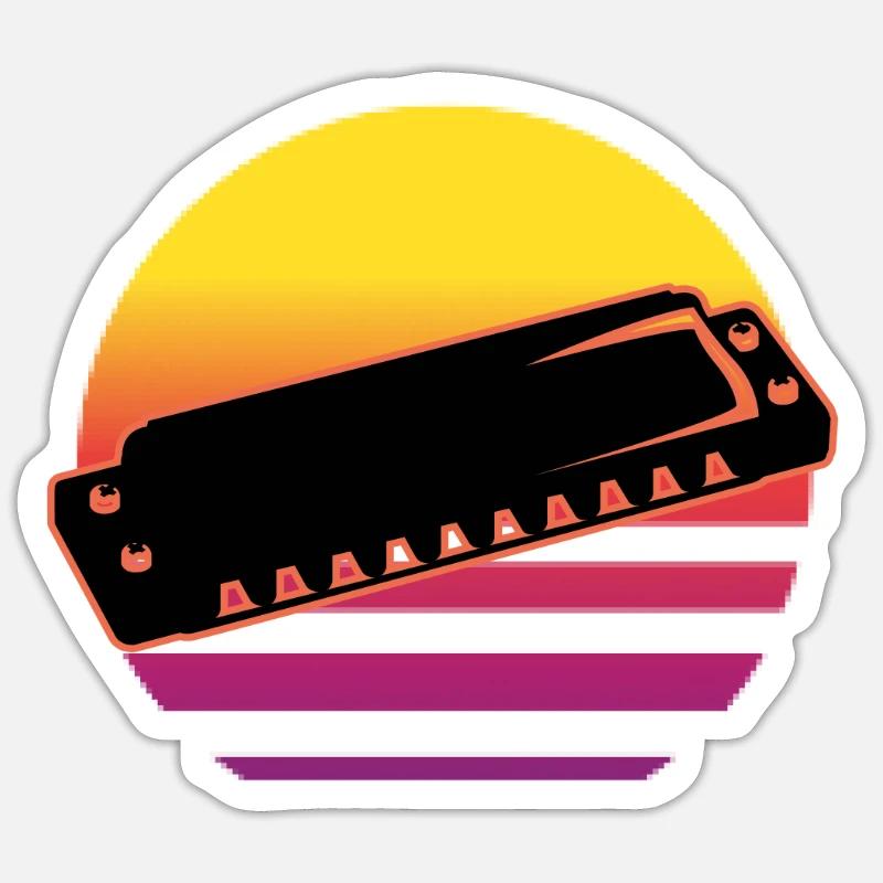 Harmonica - Sticker taille S (10 x 10 cm) - blanc mat