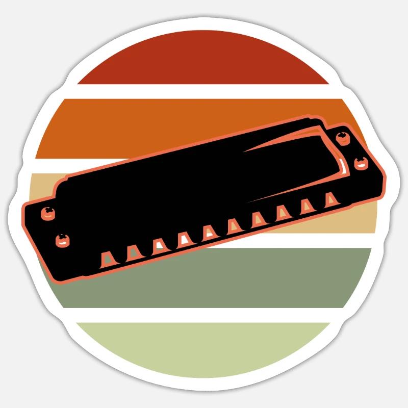 Harmonica - Sticker size S (10 x 10 cm) - white matte