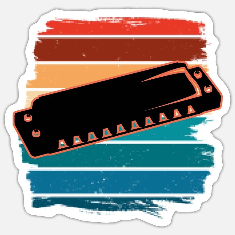 Harmonica - Sticker taille S (10 x 10 cm) - blanc mat
