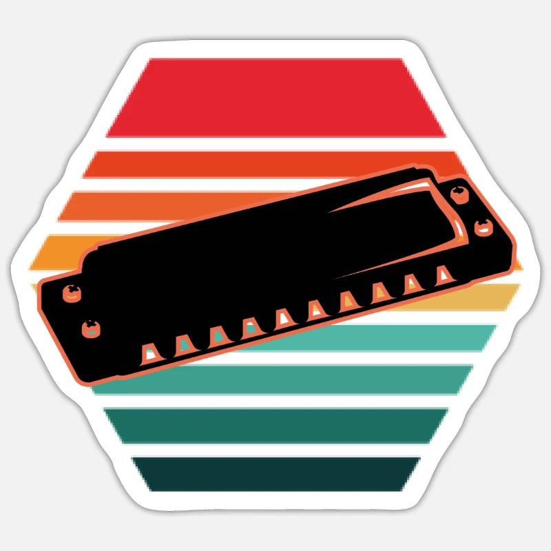 Harmonica - Sticker taille S (10 x 10 cm) - blanc mat