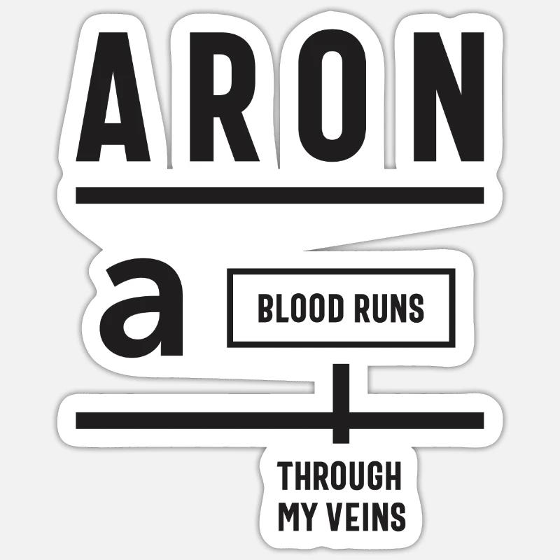 Aron Personalized Name - Sticker size S (10 x 10 cm) - white matte