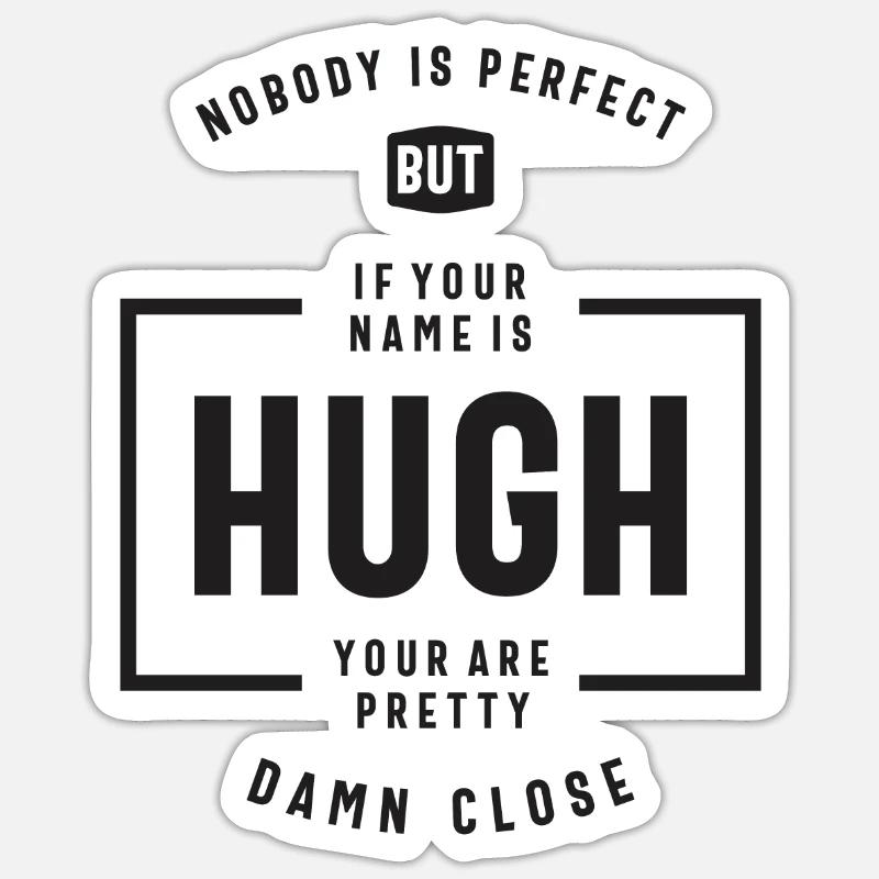 Hugh Personalized Name - Sticker size S (10 x 10 cm) - white matte