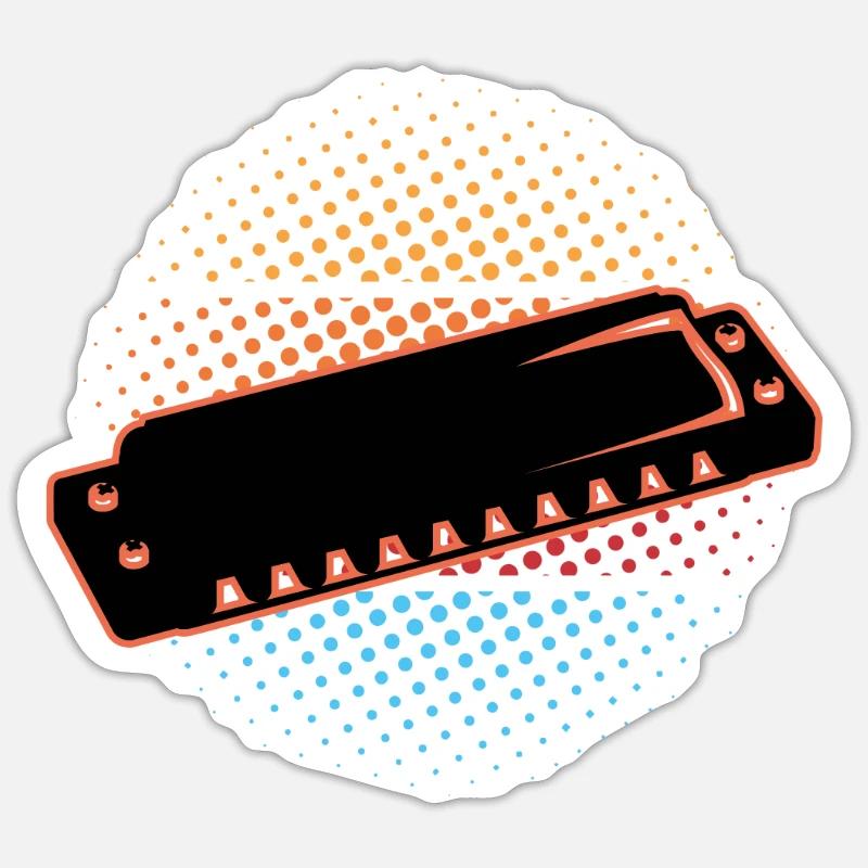 Harmonica - Sticker size S (10 x 10 cm) - white matte