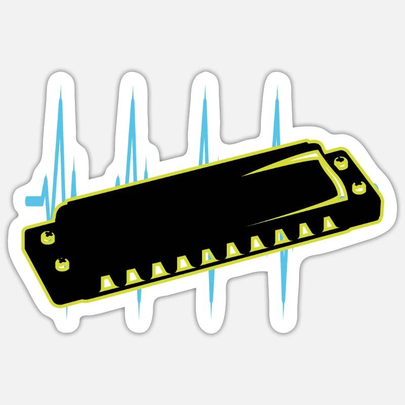 Harmonica - Sticker taille S (10 x 10 cm) - blanc mat