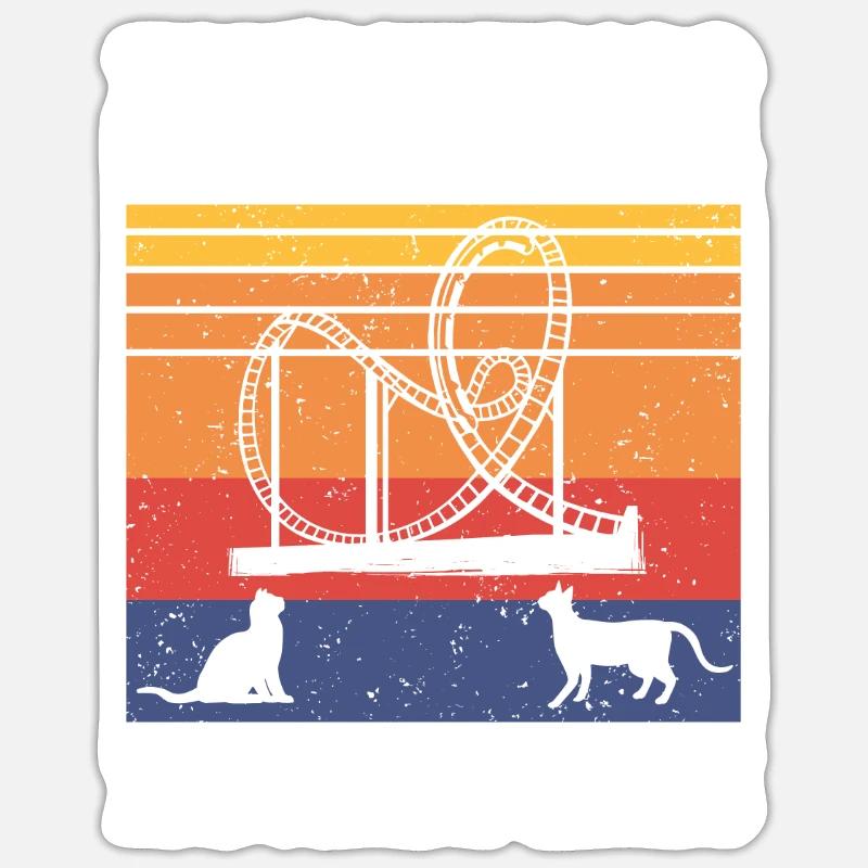 Cats Ride Roller Coasters & Know Things Theme Park Sticker size S (10 x 10 cm)