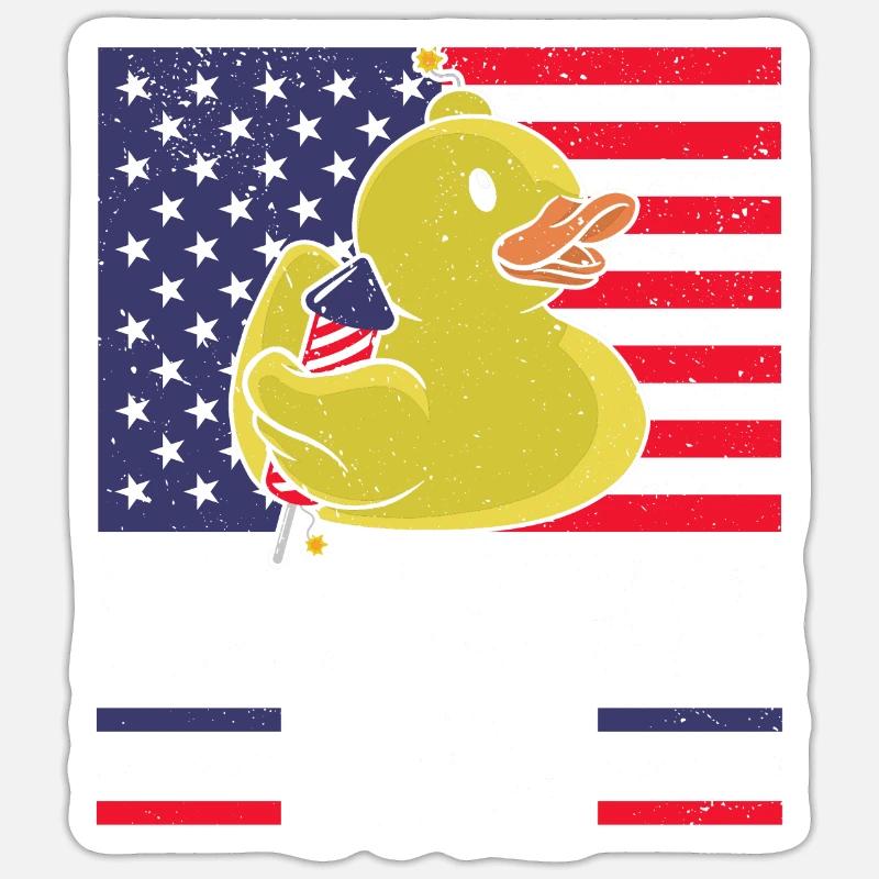 Firequacker Duck 4. Juli Firecracker - Sticker Größe S (10 x 10 cm) - Mattweiß