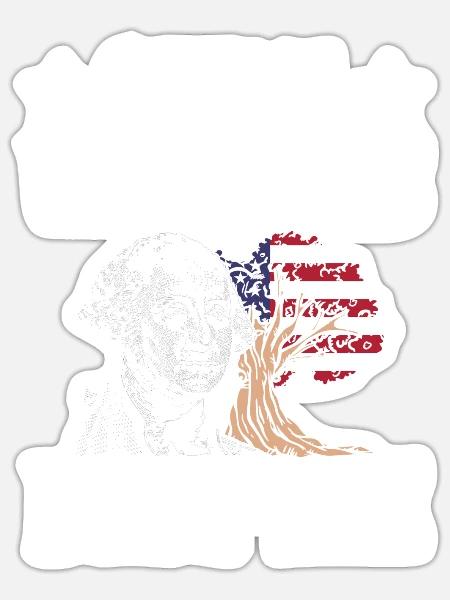 General Washingtons Säuglingsbaum 4. Juli - Sticker Größe S (10 x 10 cm) - Mattweiß