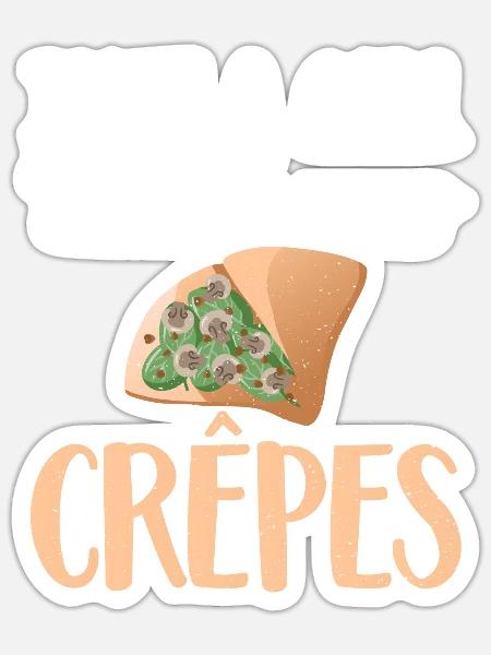 Crepe Geschenke für Crêpe Liebhaber - Sticker Größe S (10 x 10 cm) - Mattweiß