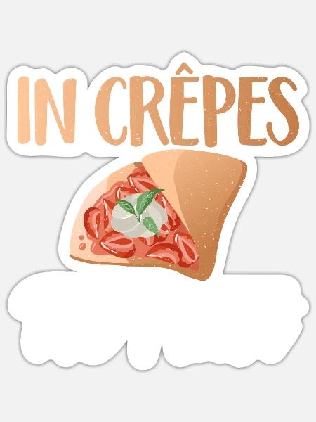 Crepe Geschenke für Crêpe Liebhaber - Sticker Größe S (10 x 10 cm) - Mattweiß
