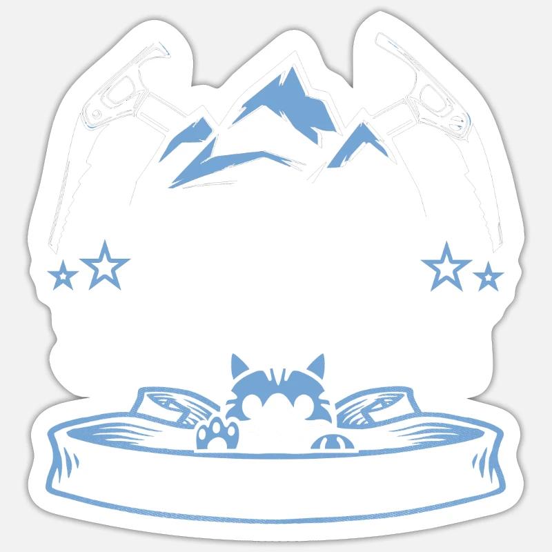 Eisklettern Katze Sticker Größe S (10 x 10 cm)
