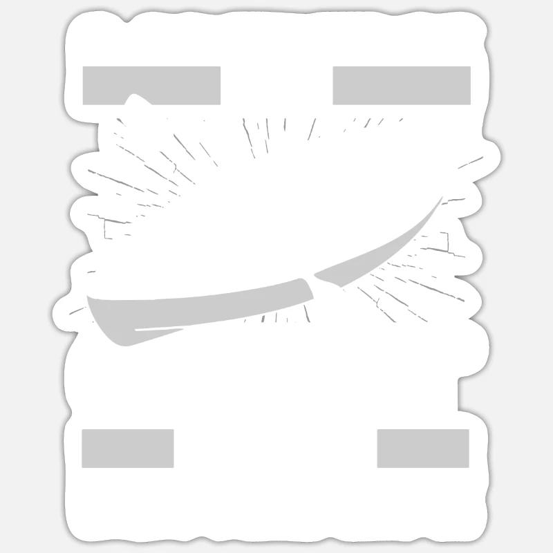 Kajaker Katze - Sticker Größe S (10 x 10 cm) - Mattweiß