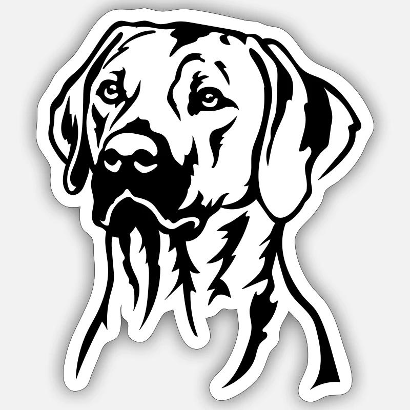 Rhodesian Ridgeback Head - Sticker taille S (10 x 10 cm) - blanc mat