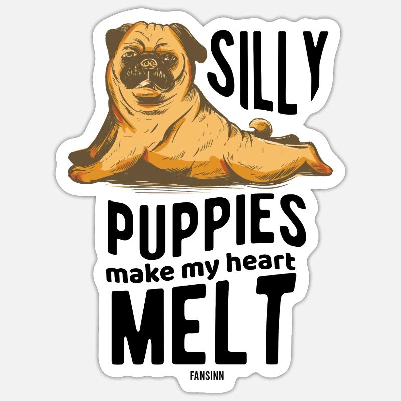 Conception de chien - Sticker taille S (10 x 10 cm) - blanc mat