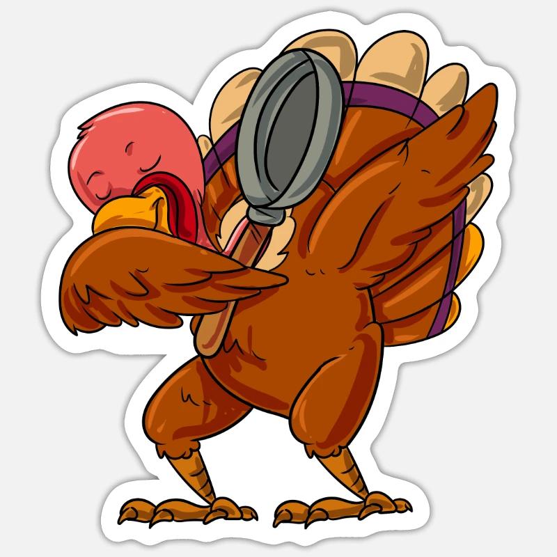 Truthahn - Sticker Größe S (10 x 10 cm) - Mattweiß