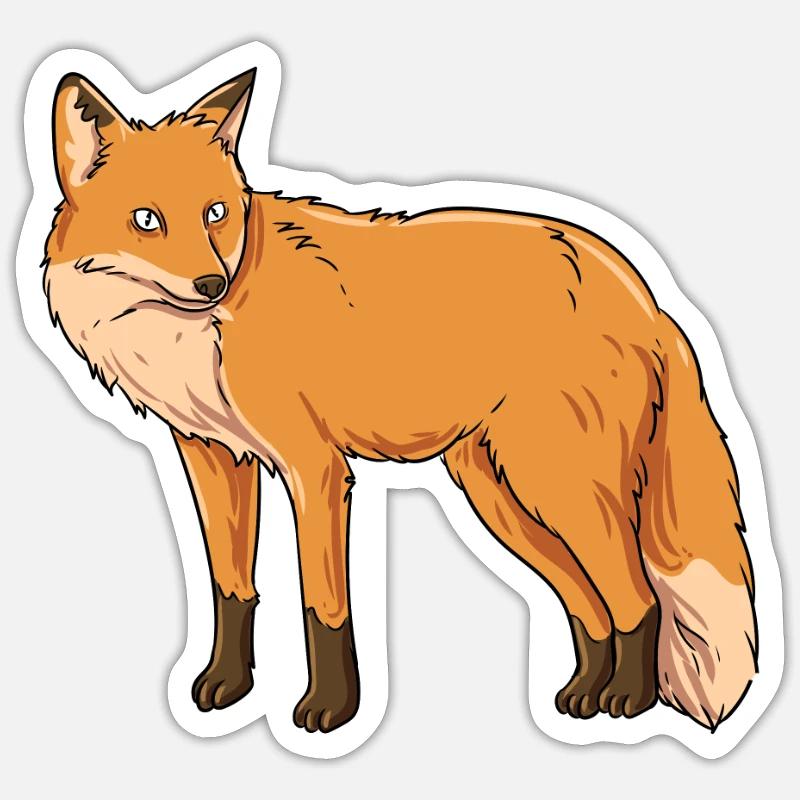 Fuchs Schlaues Wildtier - Sticker Größe S (10 x 10 cm) - Mattweiß
