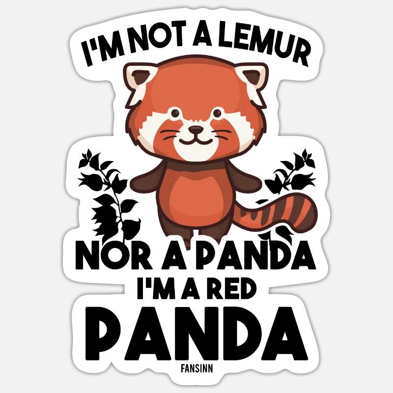 ich bin ein Roter Panda - Sticker Größe S (10 x 10 cm) - Mattweiß