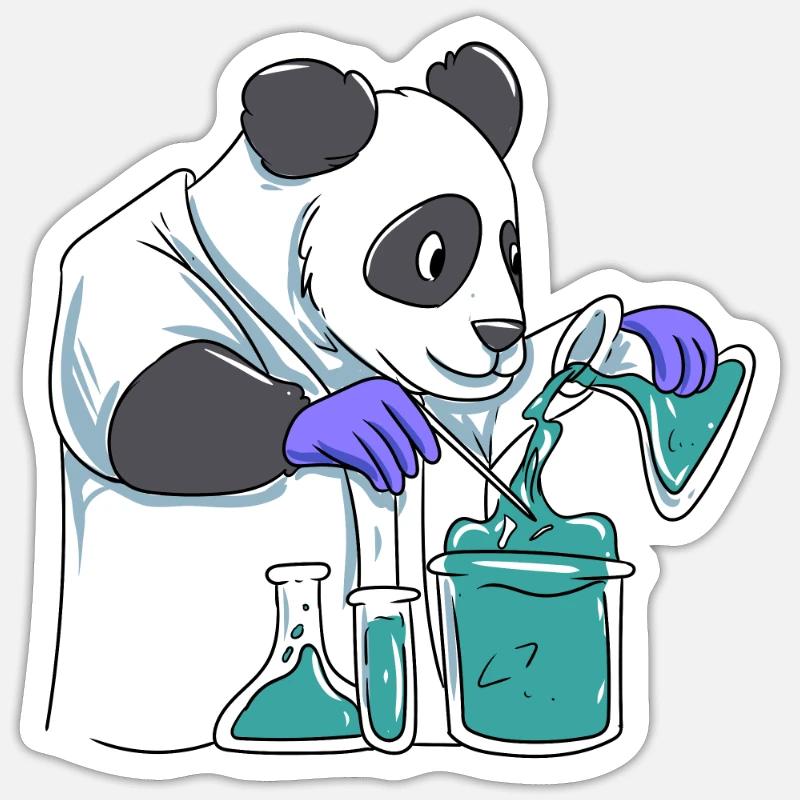Panda Scientists - Sticker size S (10 x 10 cm) - white matte
