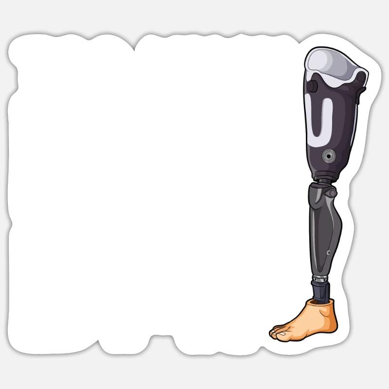Chirurgie de la jambe en fauteuil roulant jambe perdue - Sticker taille S (10 x 10 cm) - blanc mat