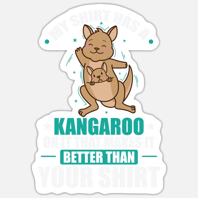 My Tee has a Kangaroo on it Australia Sticker size S (10 x 10 cm)