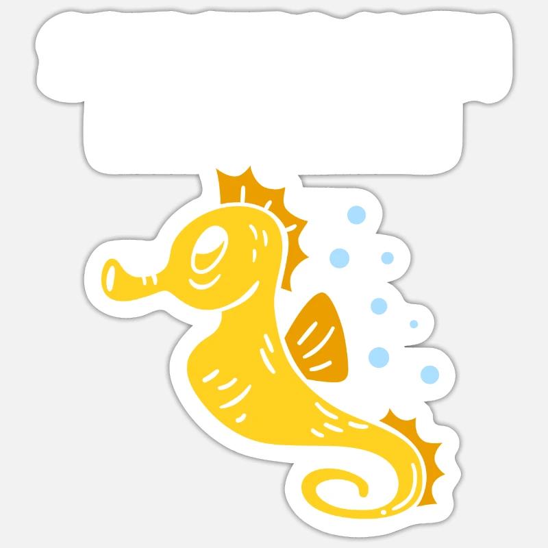 Seepferdchen-Abzeichen Schwimmabzeichen - Sticker Größe S (10 x 10 cm) - Mattweiß