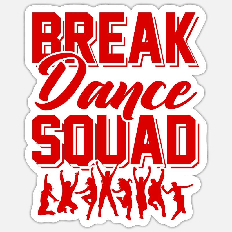 breakdance squad - Sticker size S (10 x 10 cm) - white matte