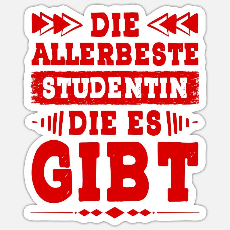 Allerbeste Studentin - Sticker Größe S (10 x 10 cm) - Mattweiß