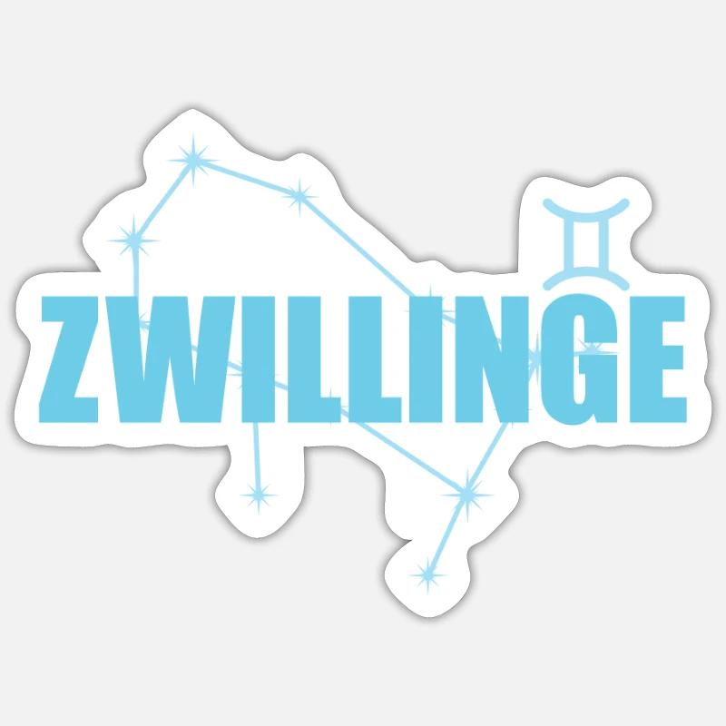 Zwillinge Sternzeichen Gemini Sternbild - Sticker Größe S (10 x 10 cm) - Mattweiß