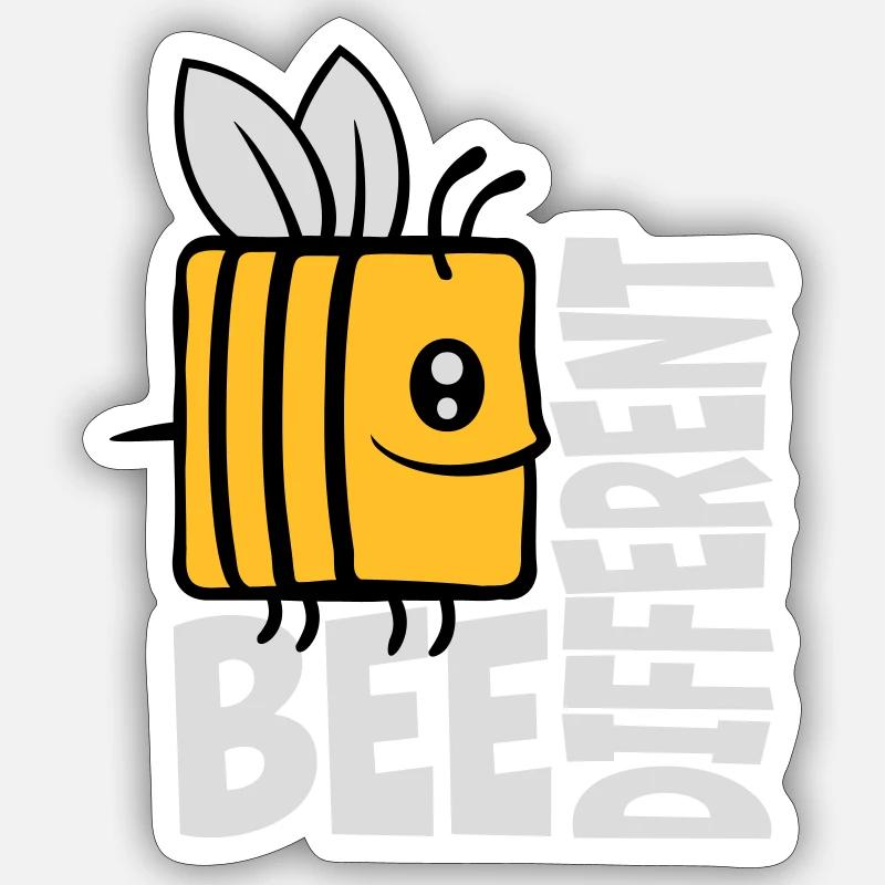 bee different Spruch Zitat Sticker Größe S (10 x 10 cm)