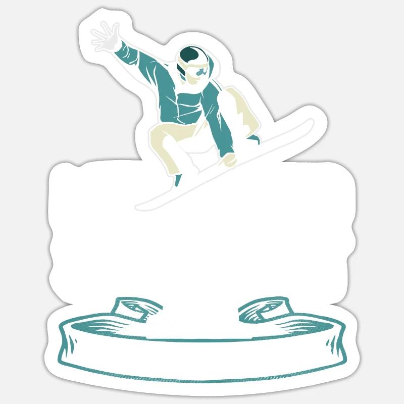 Snowboard Snowboarder Katze - Sticker Größe S (10 x 10 cm) - Mattweiß
