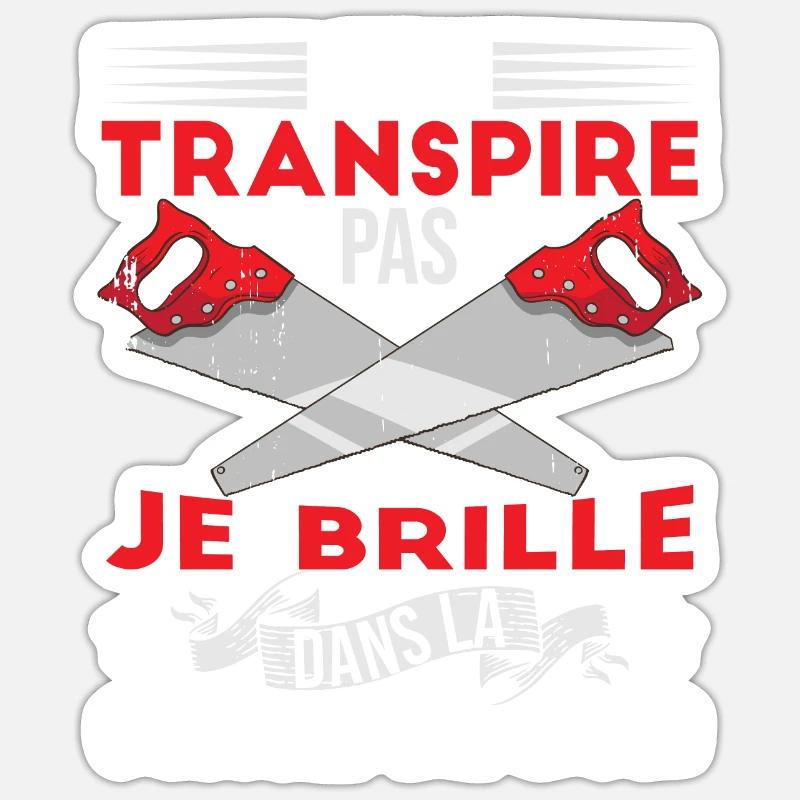 Bricolage Menuisier Charpentier - Sticker taille S (10 x 10 cm) - blanc mat