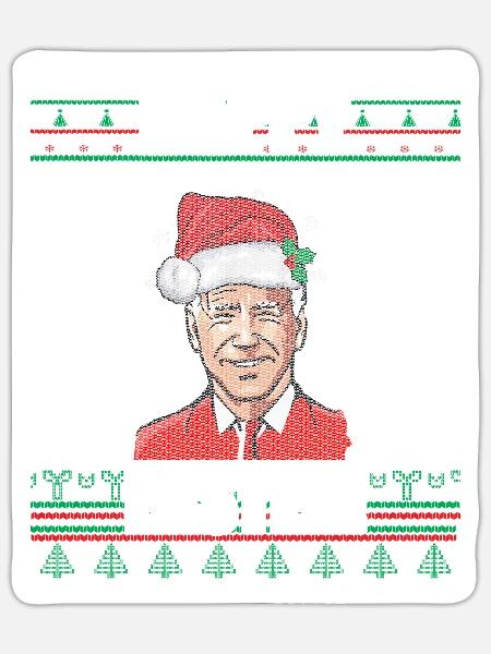 Lustiger Biden Hässlicher Weihnachtspullover Frohe Ostern - Sticker Größe S (10 x 10 cm) - Mattweiß