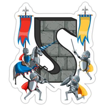 Mittelalterliche Ritter Mittelalter Geschichte - Sticker Größe S (10 x 10 cm) - Mattweiß - Vorne