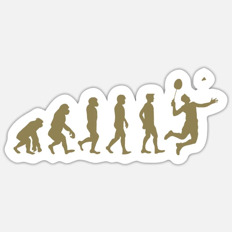 Badminton Evolution Geschenk Sticker Größe S (10 x 10 cm)