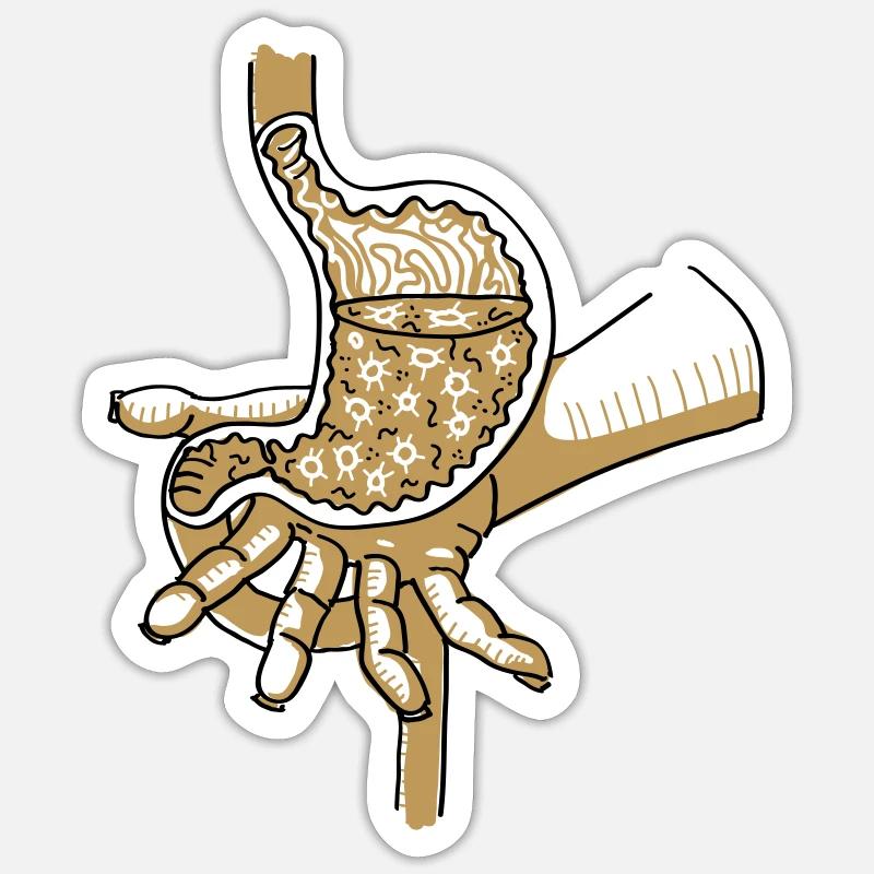 L’estomac Sticker taille S (10 x 10 cm)