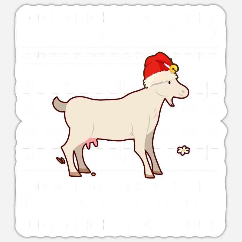 Pull de Noël laid Tshirt Chèvre de Noël Sticker taille S (10 x 10 cm)