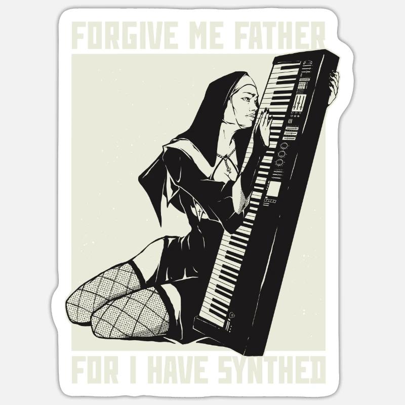 Synth Techno Musik Funny Synthesizer Sticker Größe S (10 x 10 cm)