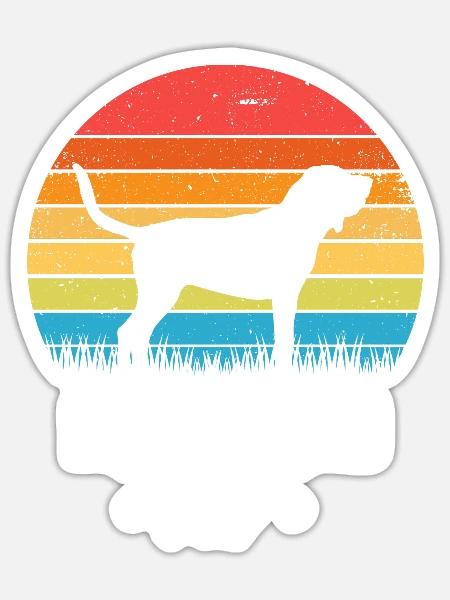 Bloodhound Hund - Sticker Größe S (10 x 10 cm) - Mattweiß