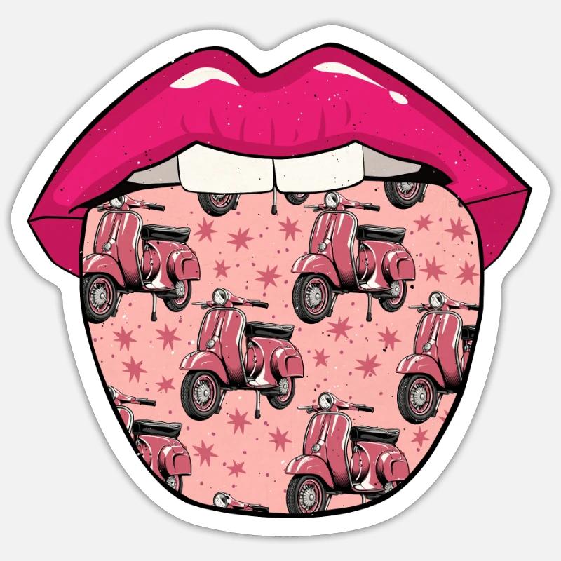 Scooter Lips - Sticker size S (10 x 10 cm) - white matte