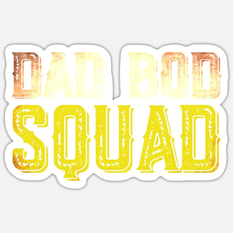 Dad Bod Squad - Sticker Größe S (10 x 10 cm) - Mattweiß