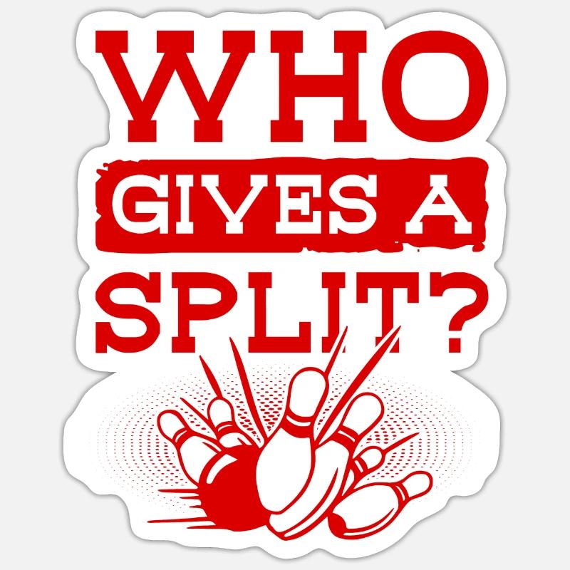 Bowling Split - Sticker size S (10 x 10 cm) - white matte